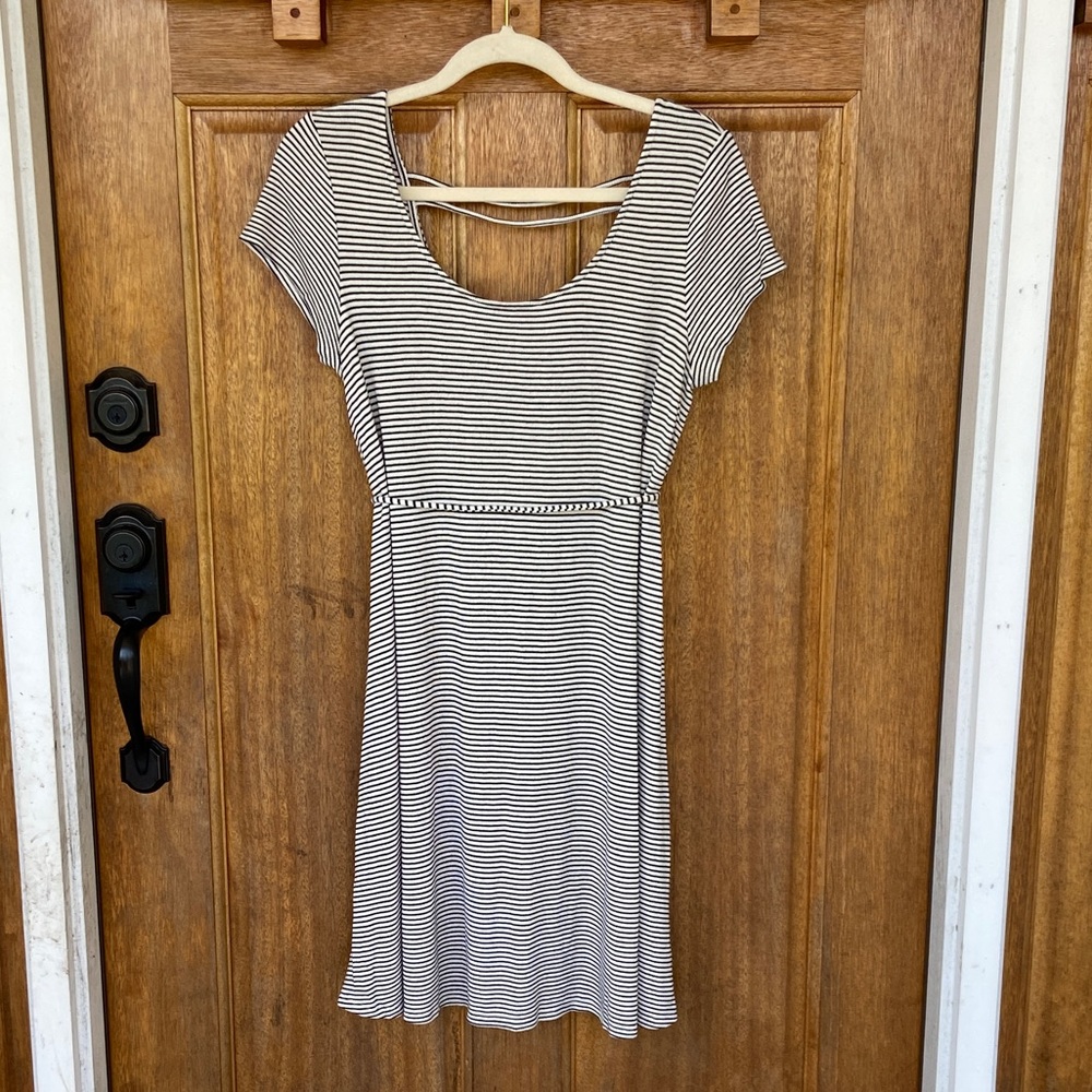 Motherhood Maternity | Black/white striped dress